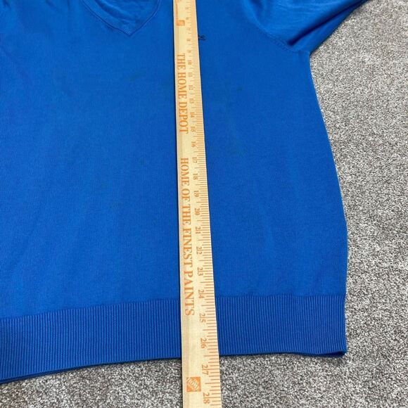 Lacoste mens v-neck pullover sweater sz 5 blue long sleeve (flaws) - Picture 6 of 12
